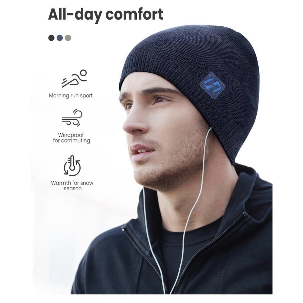 Beanie Hats for Men & Women, Winter Knit Beanie Hat, Warm Soft Beanies BLUE